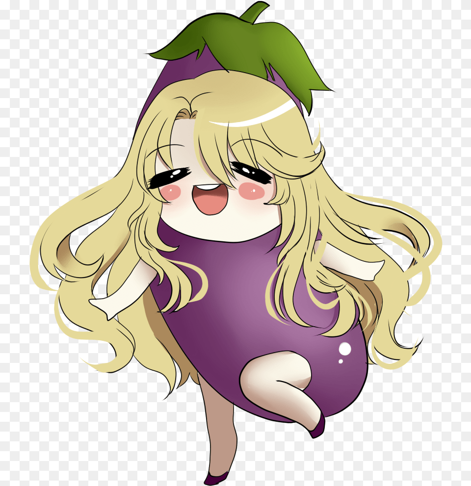 A Special Doodle Gift For Eggplant Senpai Rikashyeon Cartoon, Book, Comics, Publication, Baby Free Png Download