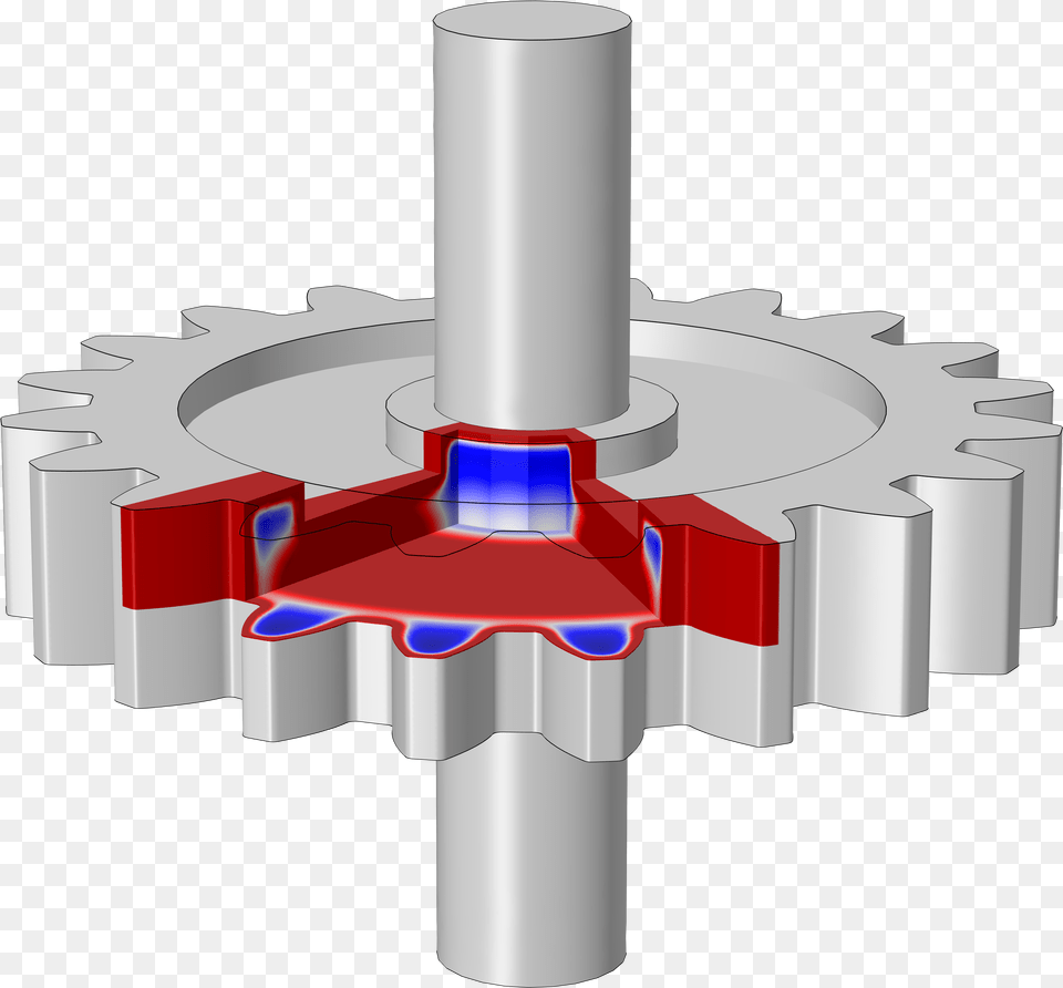 A Spur Gear Model Showing Phase Fractions Of Austenite Comsol, Machine Png Image