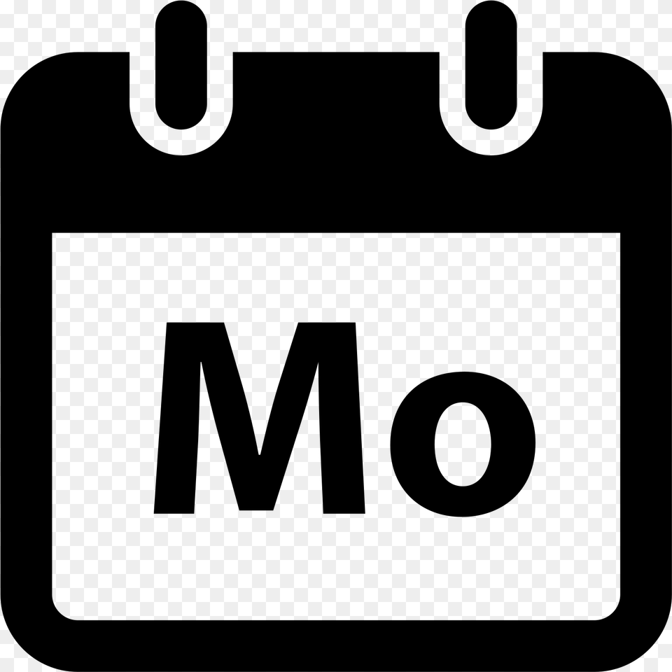 A Square With The Capital Letter M Lower Case O Inside Calendar 24 Icon, Gray Png Image