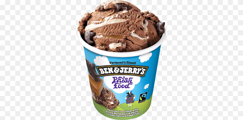 A Stash Of Milk Chocolate Ice Cream With Fudge Ben And Jerry39s Fish, Dessert, Food, Ice Cream, Frozen Yogurt Png