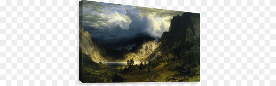 A Storm In The Rocky Mountains Canvas Print Storm In The Rocky Mountains Painting, Art, Landscape, Nature, Outdoors Free Png
