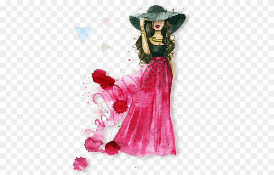A Story Behind Fashion Wallpaper Girly, Hat, Clothing, Dress, Person Png