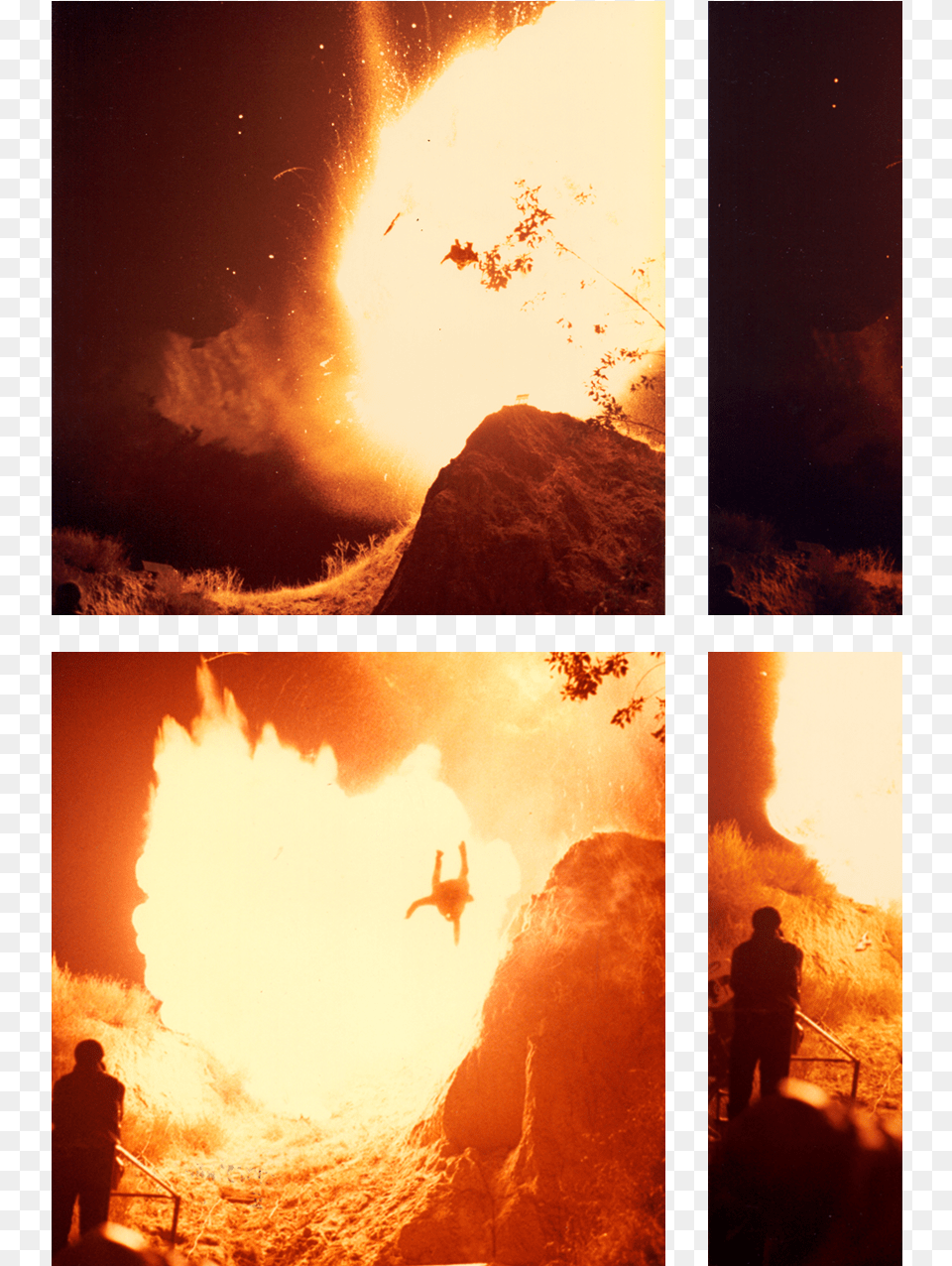 A Stunt Man Falls Midair In Movie Explosion Poster, Flame, Fire, Person, Light Free Png Download