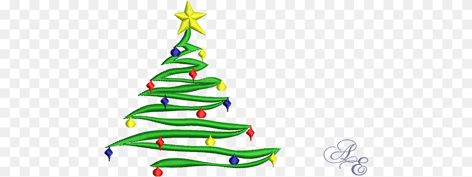 A Stylized Line Drawing Christmas Tree Christmas Tree, Plant, Christmas Decorations, Festival Free Png Download