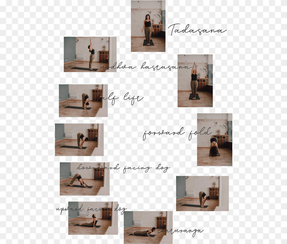 A Sun Salutation Or Surya Namaskar A Is A Series On Briefcase, Art, Collage, Person, Wood Free Transparent Png