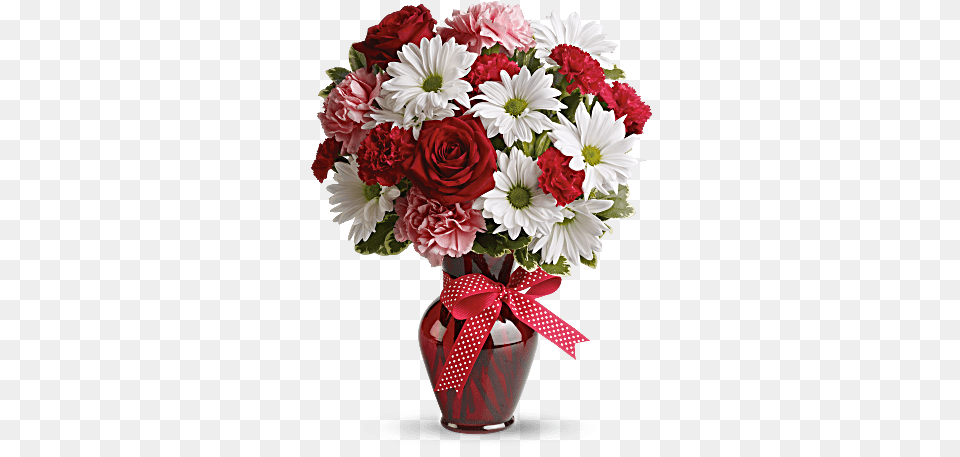 A Sweet Medley Of Red Roses Red Carnations Pink Carnations Hugs And Kisses Bouquet With Red Roses Standard, Flower, Flower Arrangement, Flower Bouquet, Plant Free Png
