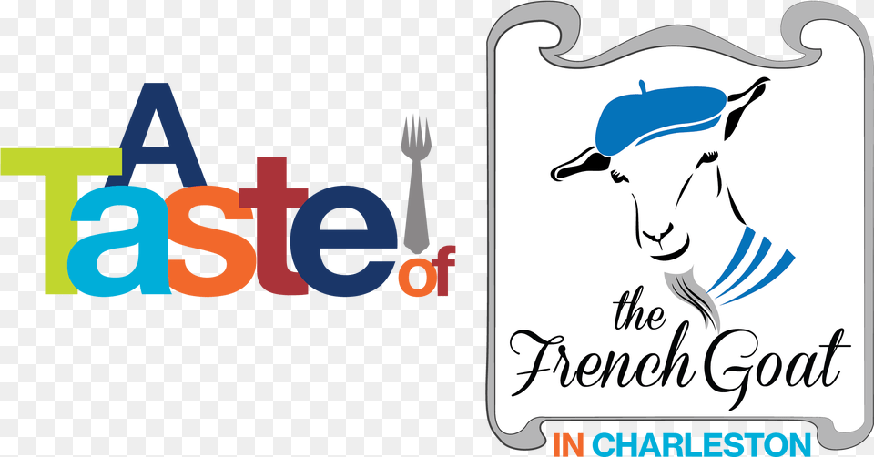 A Taste Of The French Goat Logo Unit Horizontal, Cutlery, Fork, Person, Text Free Png Download