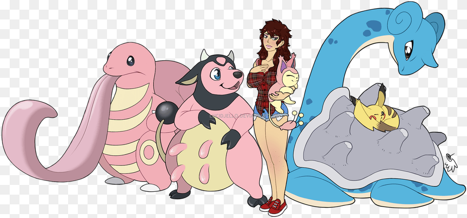 A Team Commissioned Team Jelloart Pokemon Team Trainer Cartoon, Adult, Person, Female, Woman Free Transparent Png