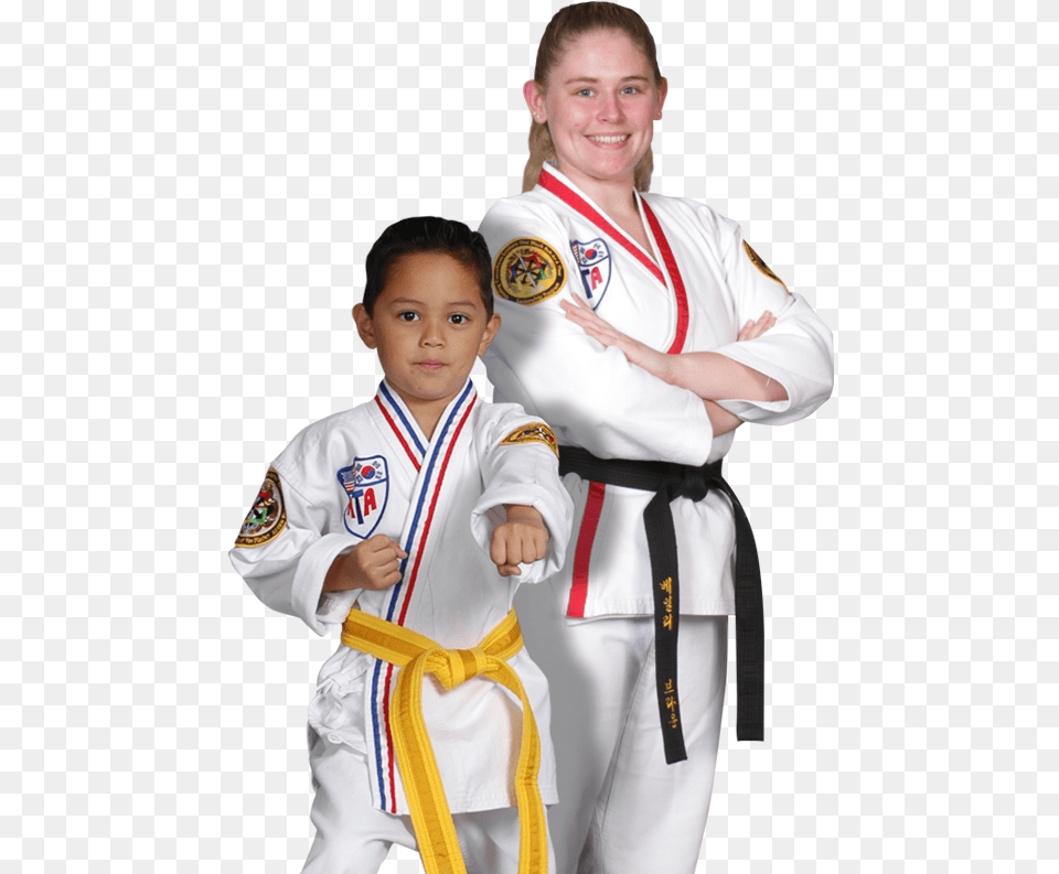 A Teen Girl And A Young Boy Martial Arts Students Karate, Sport, Person, Martial Arts, Male Png