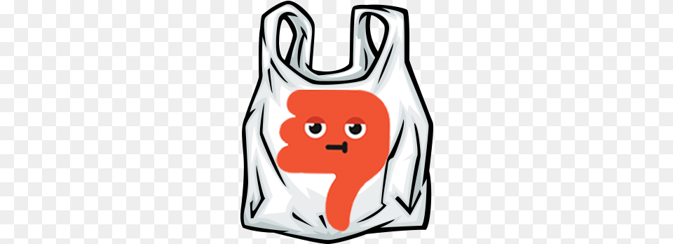 A Thumbs Down Symbol On A Drawing Of A Plastic Shopping Plastic Bag Black And White, Plastic Bag Free Transparent Png