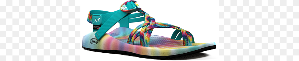 A Tie Dye Foot Bed Are You Kidding Me Tie Dye Chacos, Clothing, Footwear, Sandal, Flip-flop Png