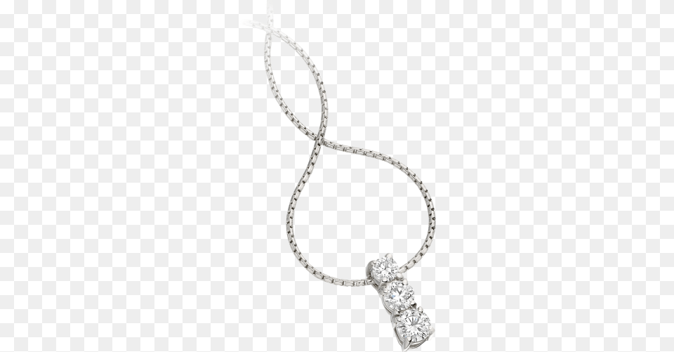 A Timeless Three Stone Diamond Necklace In 18ct White 18ct White Gold Necklace, Accessories, Jewelry, Gemstone, Pendant Free Transparent Png