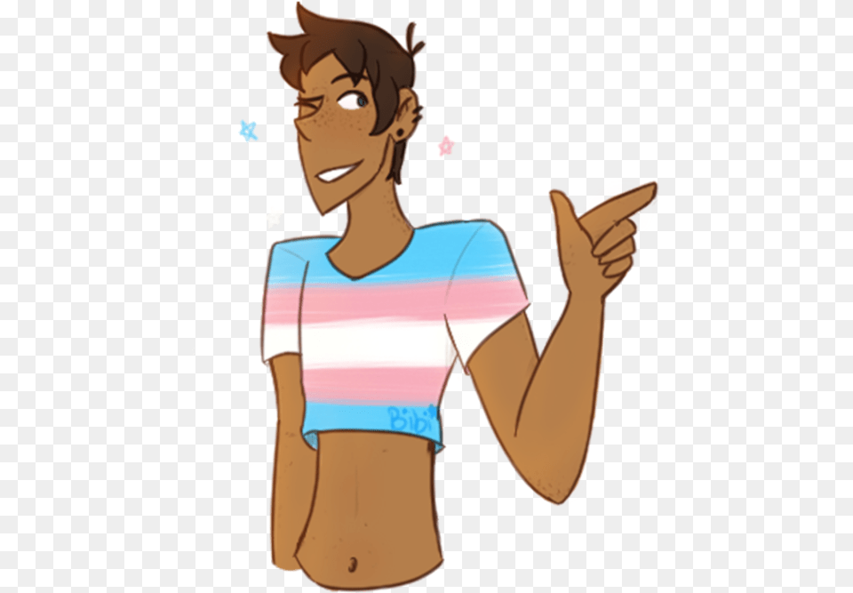 A Trans Lance To Go With His Bf Cartoon, T-shirt, Clothing, Adult, Person Free Transparent Png