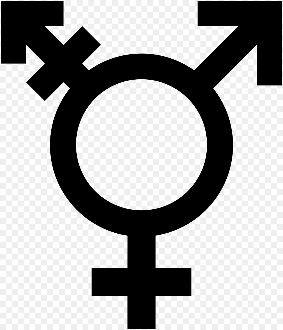 A Transgender Symbol Black And White, Gray Free Transparent Png