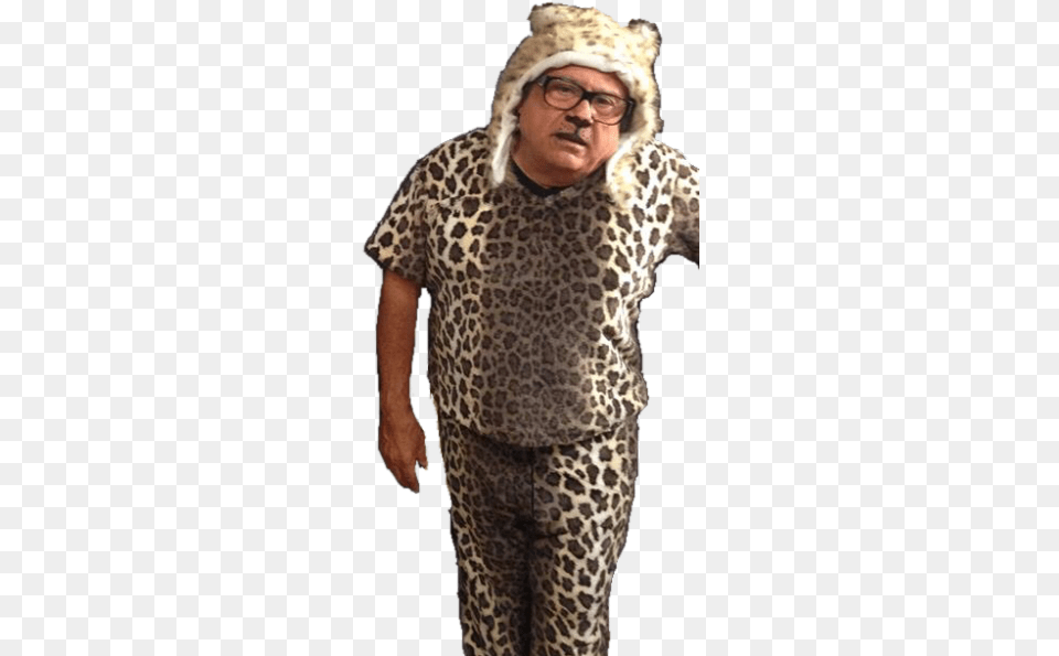 A Transparent Man Cheetah For All Your Transparent Danny Devito Cat Costume, Portrait, Face, Photography, Person Png