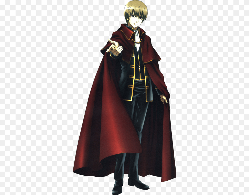 A Transparent Okita With His Red Bakaiser Cape Anime Star Wars Costumes, Clothing, Fashion, Adult, Person Png Image