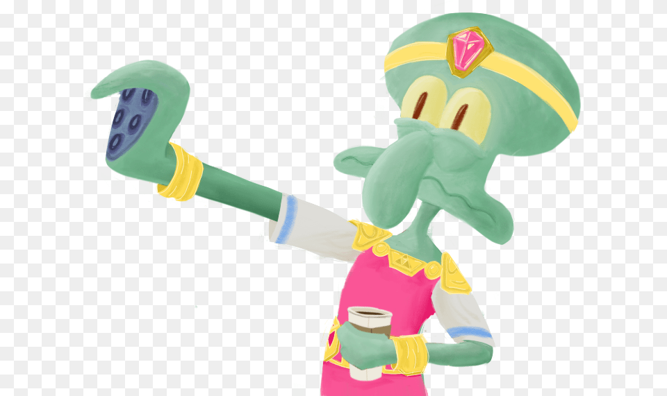 A Transparent Squidward Dressed As Princess Zelda And Cartoon, Baby, Person, Mascot Free Png Download