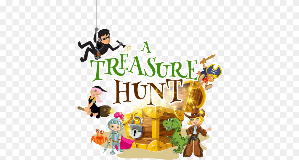 A Treasure Hunt Logo Treasure Hunt Game Logo, Book, Publication, Comics, Person Free Png