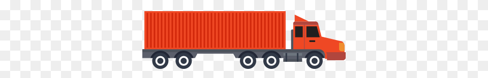 A Truck Traveling Along A Straight Road, Trailer Truck, Transportation, Vehicle Png Image