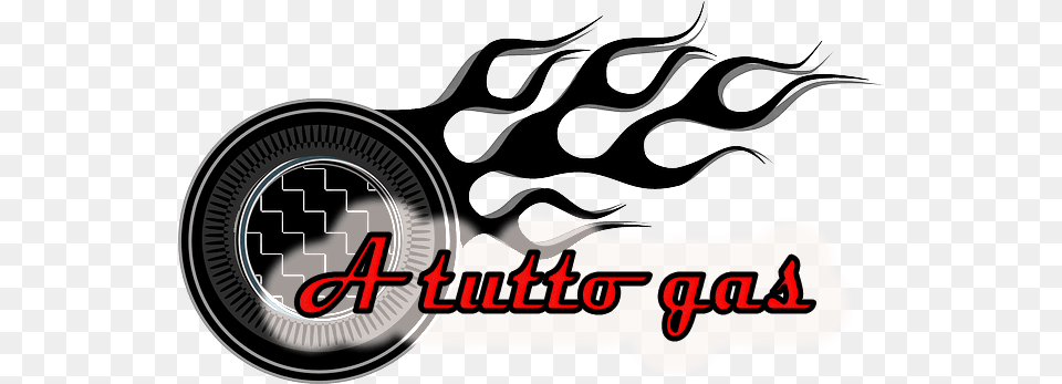 A Tutto Gas Logo Fire, Machine, Spoke, Smoke Pipe Png Image