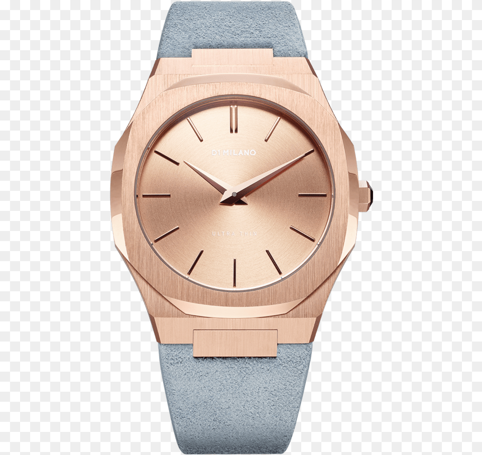 A Utl04 D1 Milano Rose Gold Light Blue Ultra Thin 38mm D1 Milano, Arm, Body Part, Person, Wristwatch Png