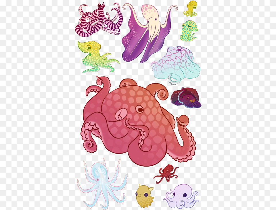 A Variety Of Octopi Octopus, Animal, Invertebrate, Sea Life Free Transparent Png