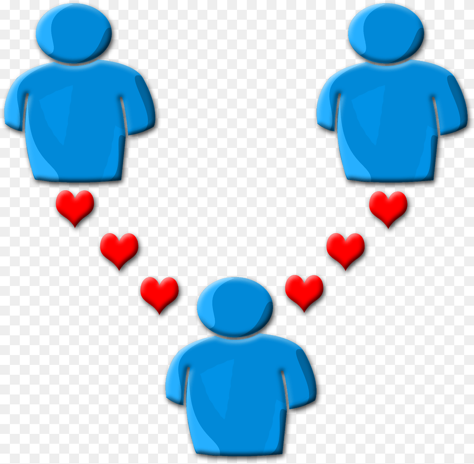 A Vee Is Group Of 3 People Where One Person Has Vee Poly Relationship, Back, Body Part, Heart, Baby Free Png Download