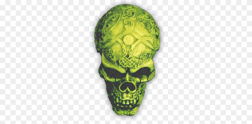 A Version Of The Green Skull Set At 75 Transparency Skull Green, Alien, Accessories Free Png Download