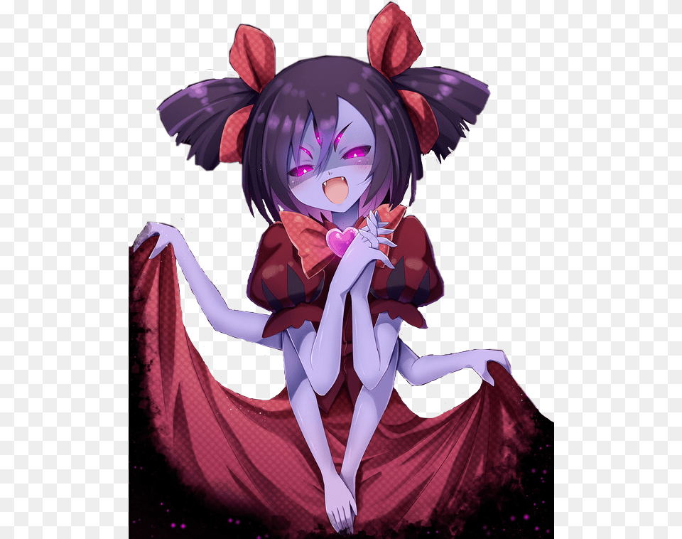 A Very Kawaii Muffet Sticker Spider Girl Face Anime, Book, Comics, Publication, Adult Free Png Download
