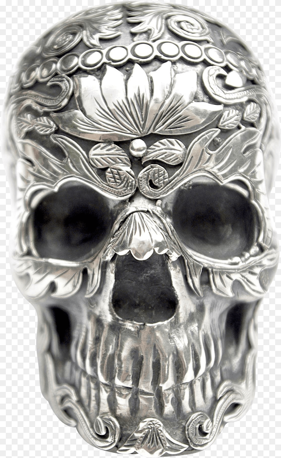 A Vintage Mexican Silver Day Of The Calavera, Adult, Male, Man, Person Png