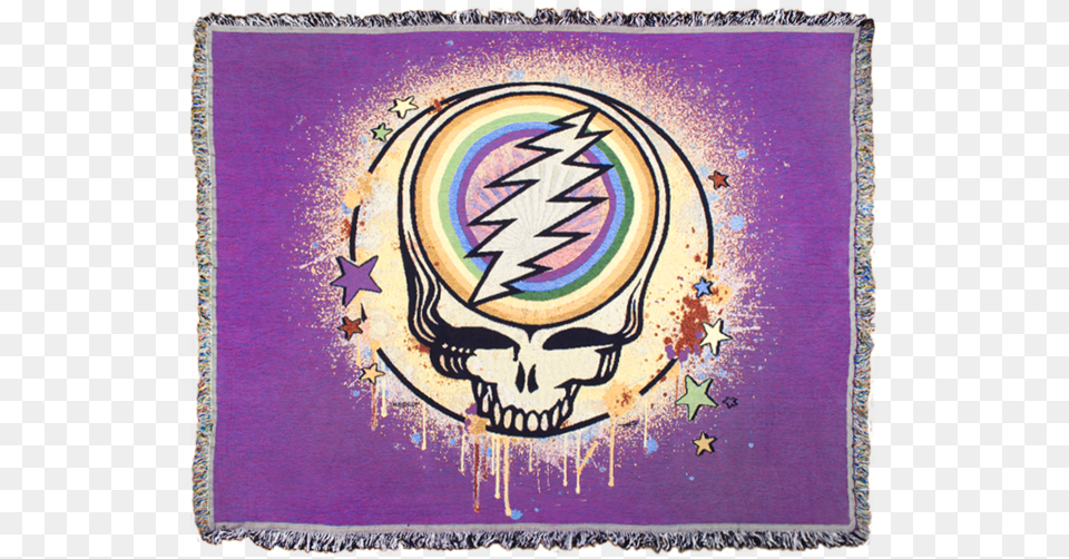 A Violet Woven Cotton Blanket With A Grateful Dead Grateful Dead Steal Your Face Outline, Home Decor, Art, Rug, Painting Free Png