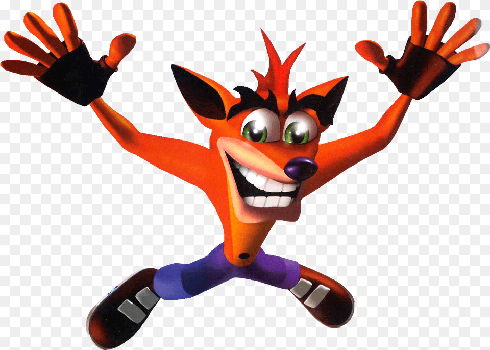 A Visual History Of Eccentric 90u0027s Video Game Characters Crash Bandicoot Renders, Person, Clothing, Glove, Cartoon Free Png Download