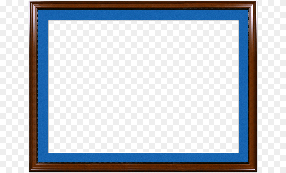 A Walnut With Bead Picture Frame With Blue Mat Picture Frame, Blackboard, Computer Hardware, Electronics, Hardware Png