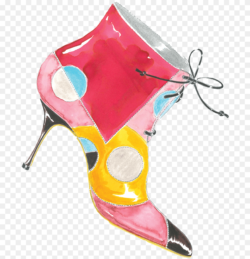 A Watercolour Ink Sketch Of Hilaria A Light Pink Lace Basic Pump, Clothing, Footwear, High Heel, Shoe Free Png Download