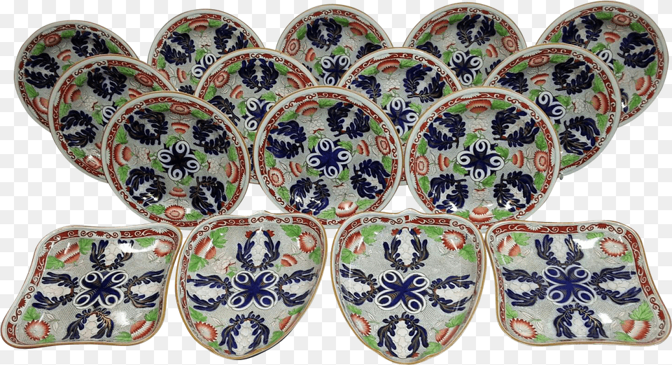 A Wedgwood Chrysanthemum Pattern Dessert Service 19th 19th Century, Art, Porcelain, Pottery, Plate Png Image