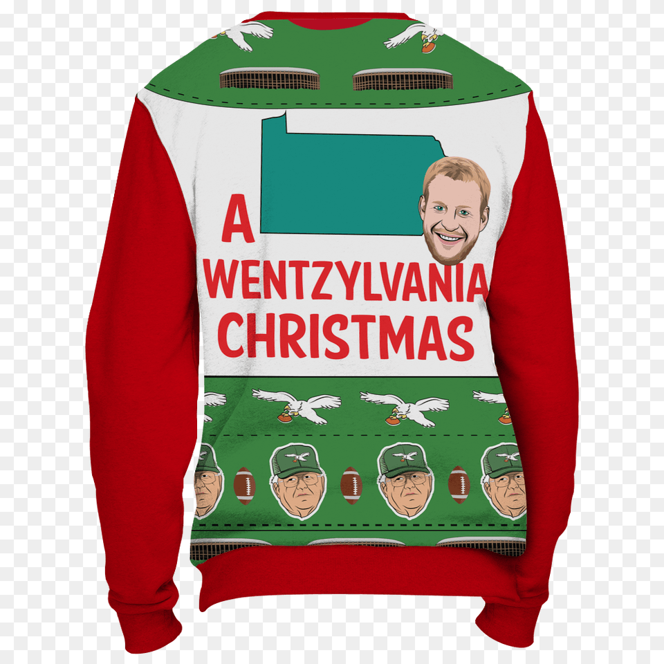 A Wentzylvania Christmas Red Ugly Christmas Sweatshirt, Clothing, Hoodie, Knitwear, Sweater Png Image