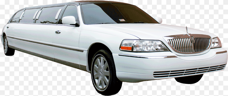 A White Lincoln Town Car Stretch Limo Lincoln Town Car Limo, Transportation, Vehicle, Machine, Wheel Free Transparent Png