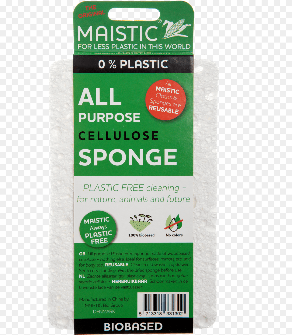 A White Thin Sponge Packaged In A Dark Green Card Wrap Sponge, Powder Free Transparent Png
