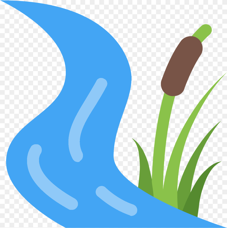 A Winding Creek Next To A Tuft Of Tall Grass And A, Flower, Plant Png Image