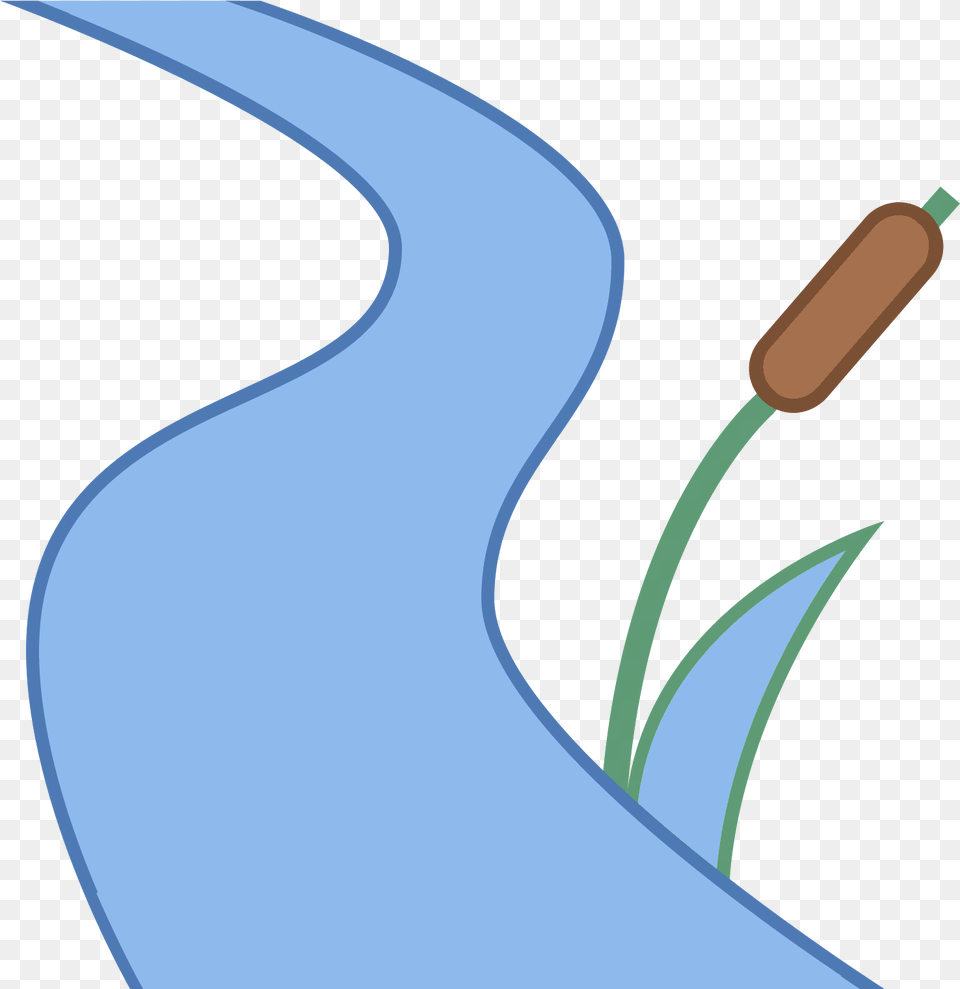 A Winding Creek Next To A Tuft Of Tall Grass And A River Clipart, Nature, Night, Outdoors, Water Free Png