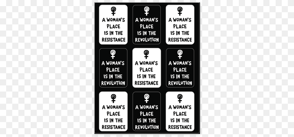 A Woman39s Place Is In The Resistance Stickerdecal Women Rights Women39s Tees, Sign, Symbol, Scoreboard, Text Free Png Download