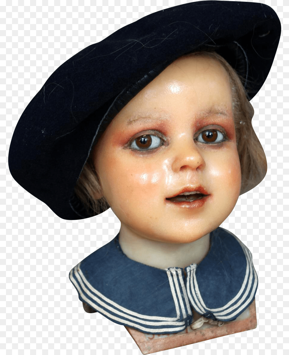 A Wonderful Life Size Wax Child Bust Mannequin Head Mannequin, Clothing, Face, Hat, Person Png Image
