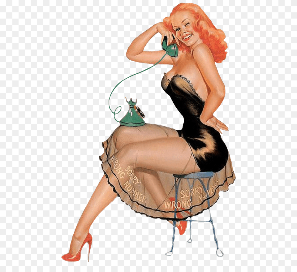A Wrong Number Call Girl Clipart Pin Up Girls, Woman, Shoe, Person, High Heel Png