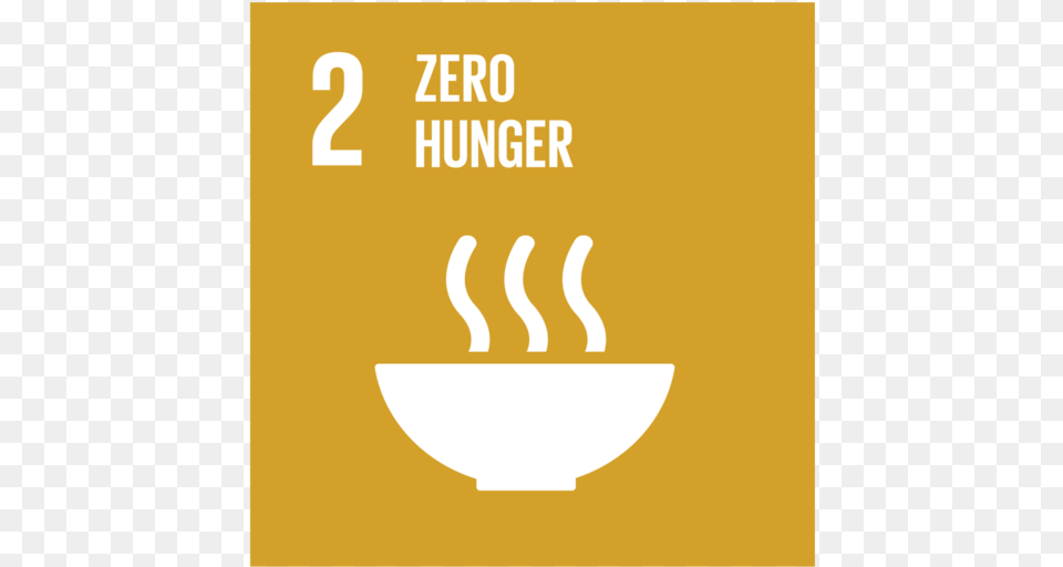 A Yellow Icon With An Image Of A Bowl And The Text Goal 2 Zero Hunger, Light, Number, Symbol Png