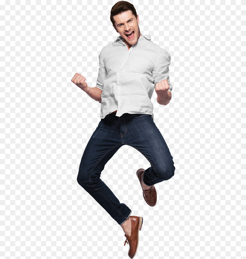 A Young Man Jumps Up With Both His Legs His Hands Young Man Jumping, Shoe, Body Part, Clothing, Person Png Image