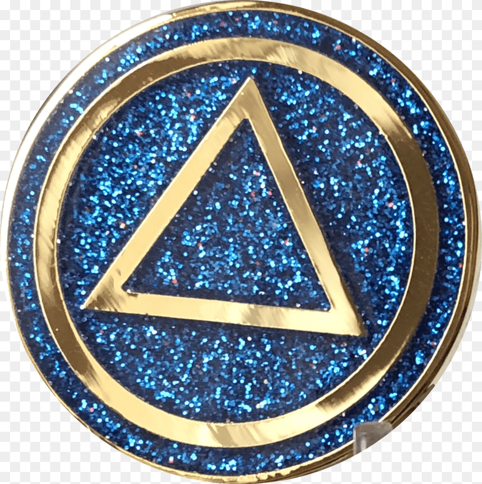 Aa Circle Triangle Logo Reflex Blue Glitter Gold Plated Green Circle With Triangle Logo, Accessories, Gemstone, Jewelry Free Png Download