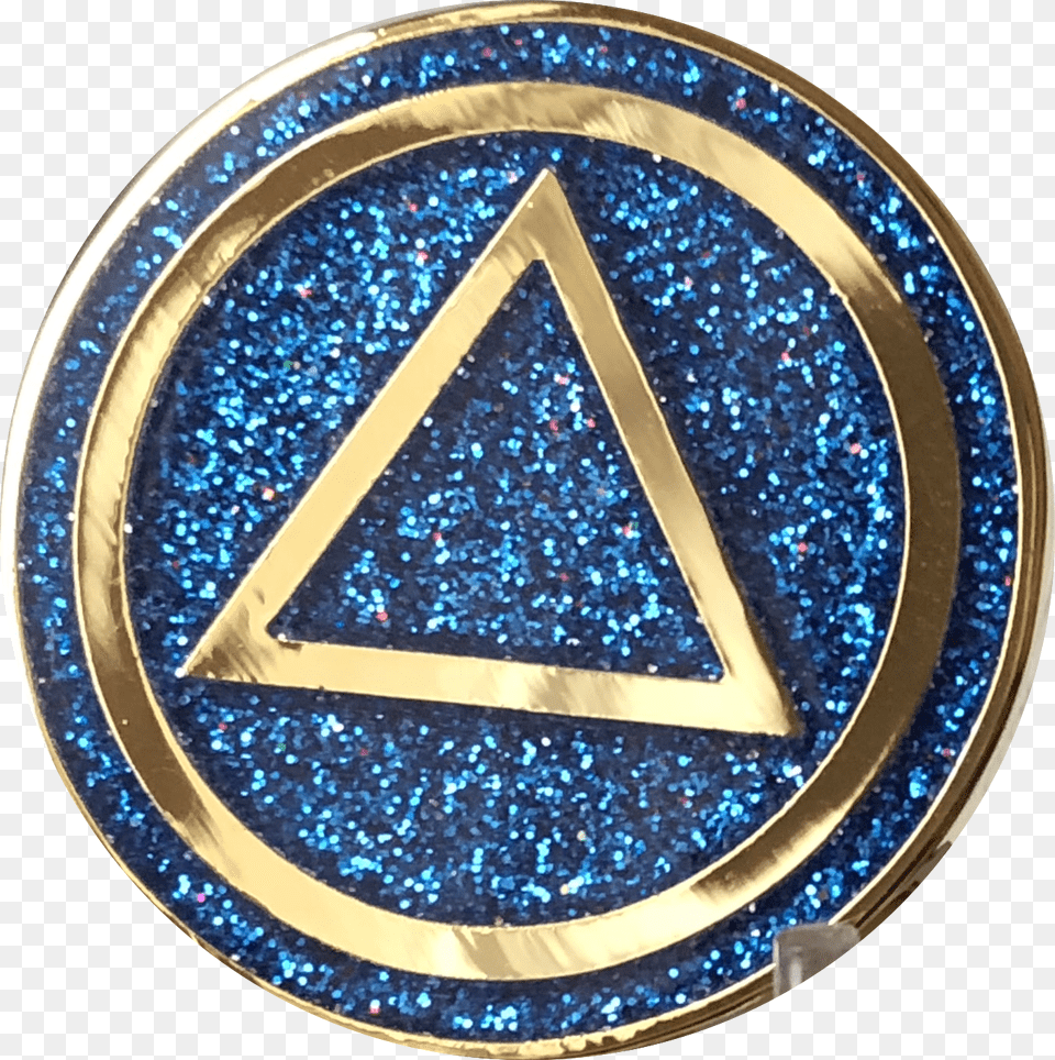 Aa Circle Triangle Logo Reflex Blue Sobriety Coin, Accessories, Gemstone, Jewelry Png
