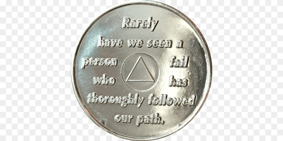 Aa Founders Chip Nickel Plated Purple Alcoholics Anonymous Bob Smith, Silver, Disk, Coin, Money Free Png
