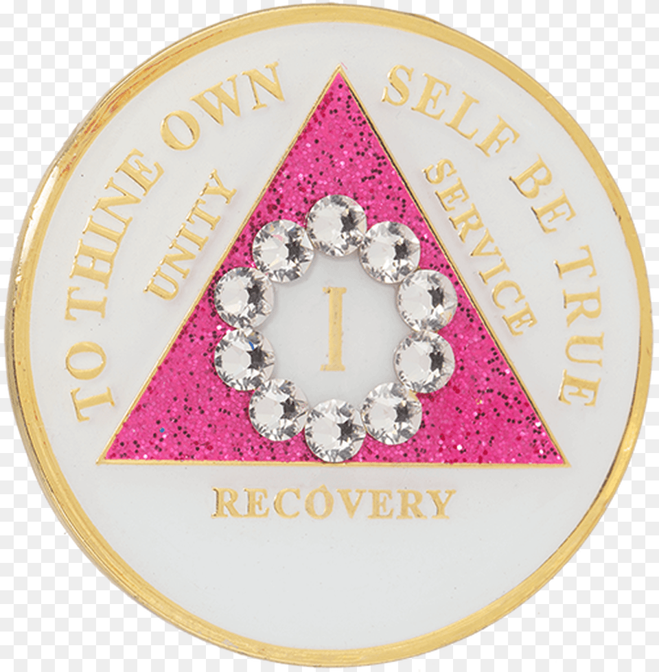 Aa Glow In Dark Pink Glitter W Bling Medallion, Badge, Logo, Symbol, Accessories Png Image