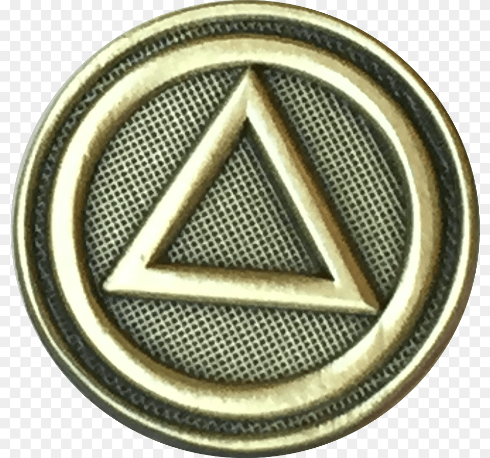 Aa Logo Circle Triangle Lapel Pin Alcoholics Anonymous Sobriety Pin, Electronics, Speaker, Symbol, Emblem Free Png Download